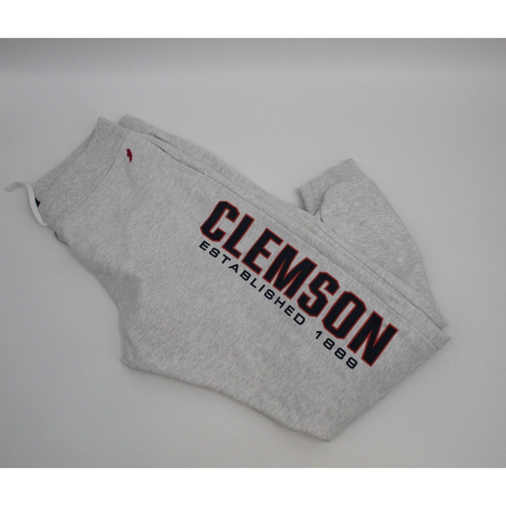 League Clemson Tigers Sweatpants Mens XXL Gray Est 1889 Ankle Zip Joggers NWOT